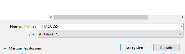 enregistrement .htaccess